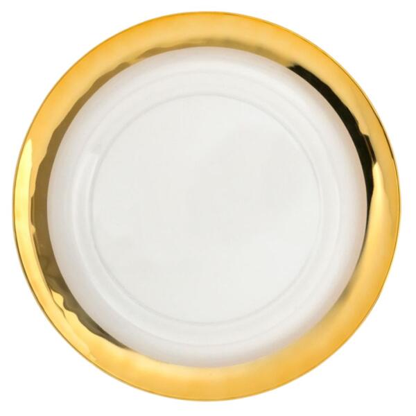 Gold Band (Not Ribbed) Glass Charger