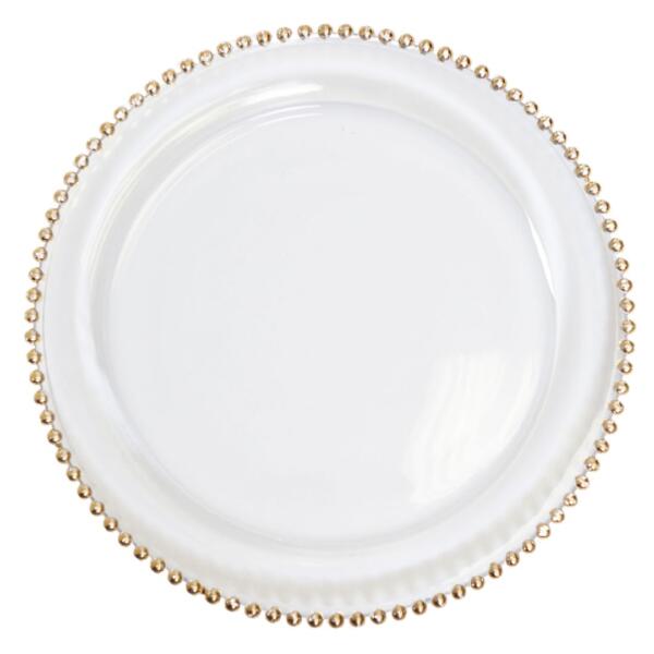 Gold Glass Beaded Chargers