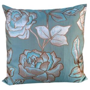 Aqua Roses Point Pillow