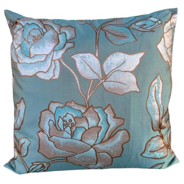 Aqua Roses Point Pillow