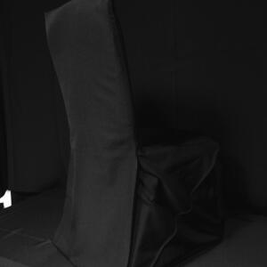 Black Poplin Foam Back Fitted Chaircover