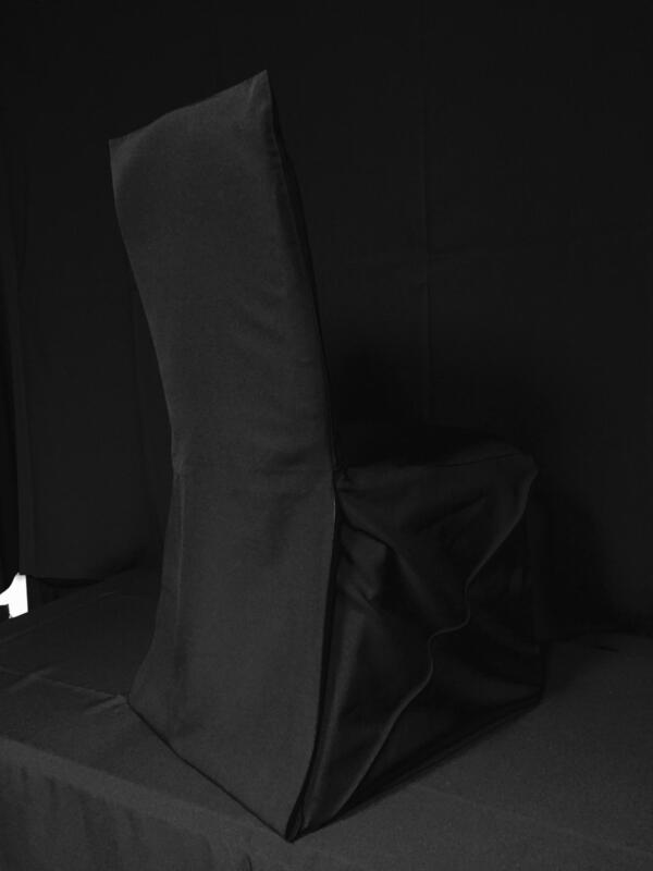Black Poplin Foam Back Fitted Chaircover