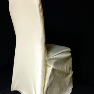 Ivory Matte Satin Foam Back Fitted Chaircover