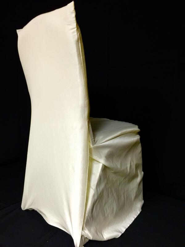 Ivory Matte Satin Foam Back Fitted Chaircover