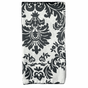Black and White Satin Damask Napkin